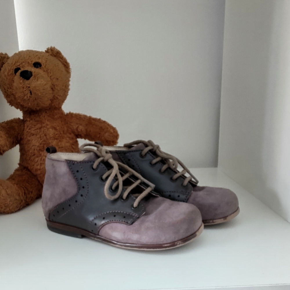 Little Mary Leather Ankle suede brogue boots